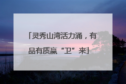 灵秀山湾活力涌，有品有质赢“卫”来